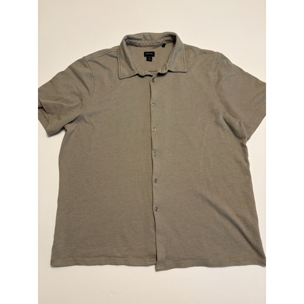 Buffalo David Bitton Men's Tan Textured Short Sleeve Button-Up Shirt Size XXL